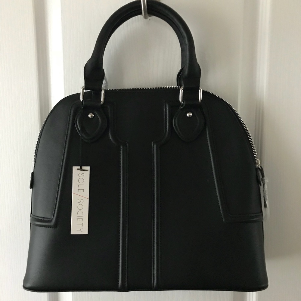 Sole Society dome satchel vegan leather.